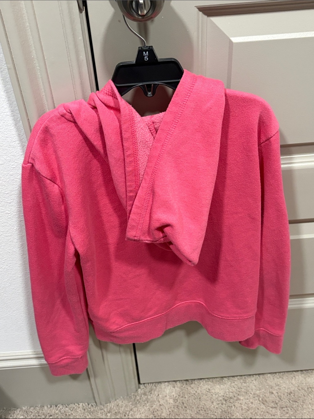 GAP Girls Hot Pink Zip-Up Hoodie with White Logo - Picture 3 of 5